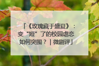《玫瑰藏于盛夏》：变“短”了的校园虐恋如何突围？｜微剧评