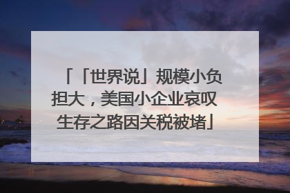 「世界说」规模小负担大，美国小企业哀叹生存之路因关税被堵