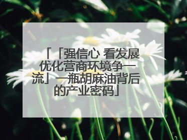 「强信心 看发展 优化营商环境争一流」一瓶胡麻油背后的产业密码
