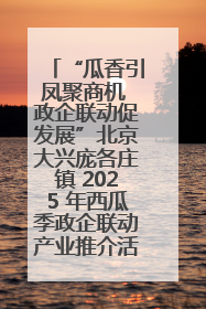 “瓜香引凤聚商机 政企联动促发展”北京大兴庞各庄镇 2025 年西瓜季政企联动产业推介活动圆满举行