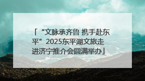 “文脉承齐鲁 携手赴东平”2025东平湖文旅走进济宁推介会圆满举办