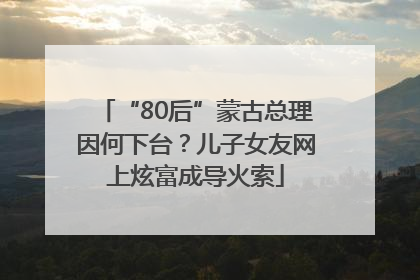“80后”蒙古总理因何下台？儿子女友网上炫富成导火索