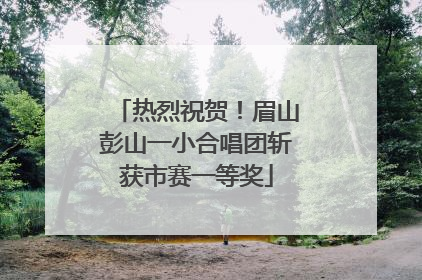 热烈祝贺！眉山彭山一小合唱团斩获市赛一等奖