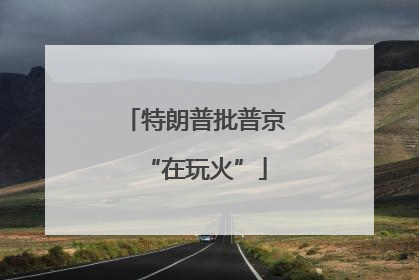 特朗普批普京“在玩火”