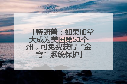 特朗普：如果加拿大成为美国第51个州，可免费获得“金穹”系统保护