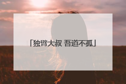 独臂大叔 吾道不孤