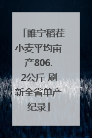 睢宁稻茬小麦平均亩产806.2公斤 刷新全省单产纪录