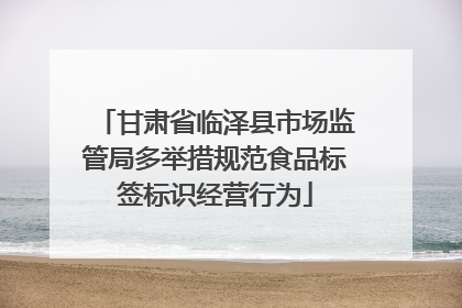 甘肃省临泽县市场监管局多举措规范食品标签标识经营行为