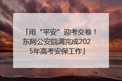 用“平安”迎考交卷！东阿公安圆满完成2025年高考安保工作