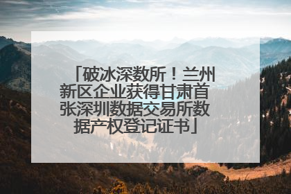 破冰深数所！兰州新区企业获得甘肃首张深圳数据交易所数据产权登记证书