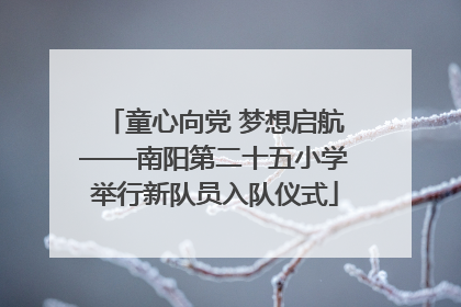 童心向党 梦想启航——南阳第二十五小学举行新队员入队仪式