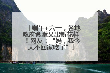 端午+六一，各地政府食堂又出新花样！网友：“妈，我今天不回家吃了”