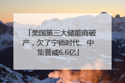 美国第三大储能商破产，欠了宁德时代、中集普威6.6亿
