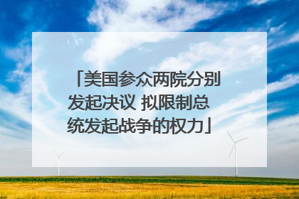 美国参众两院分别发起决议 拟限制总统发起战争的权力