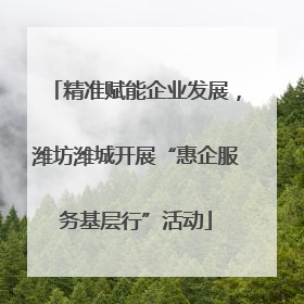 精准赋能企业发展，潍坊潍城开展“惠企服务基层行”活动