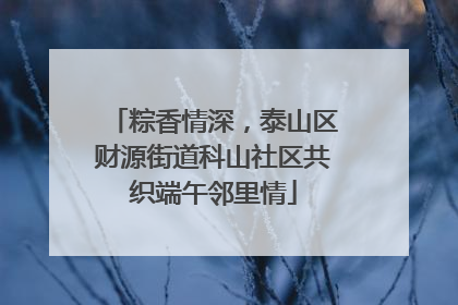 粽香情深，泰山区财源街道科山社区共织端午邻里情