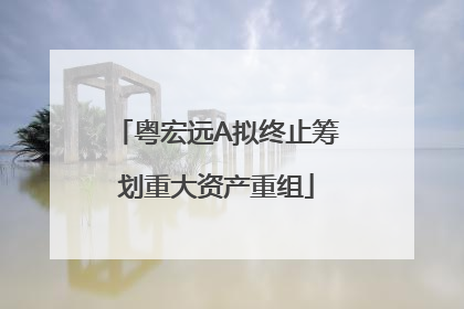 粤宏远A拟终止筹划重大资产重组
