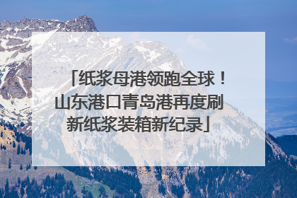 纸浆母港领跑全球！山东港口青岛港再度刷新纸浆装箱新纪录
