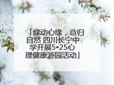 绿动心缘，意归自然 四川长宁中学开展5•25心理健康游园活动