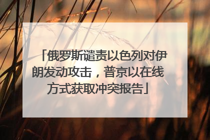 俄罗斯谴责以色列对伊朗发动攻击，普京以在线方式获取冲突报告
