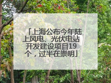 上海公布今年陆上风电、光伏电站开发建设项目19个，过半在崇明