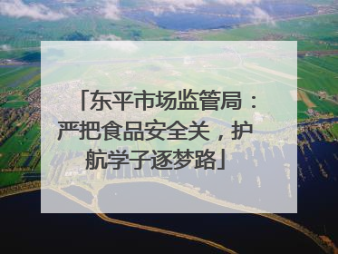 东平市场监管局：严把食品安全关，护航学子逐梦路