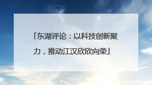 东湖评论：以科技创新聚力，推动江汉欣欣向荣