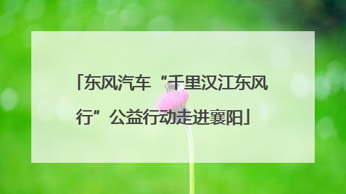 东风汽车“千里汉江东风行”公益行动走进襄阳
