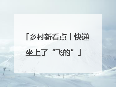 乡村新看点丨快递坐上了“飞的”
