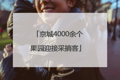 京城4000余个果园迎接采摘客
