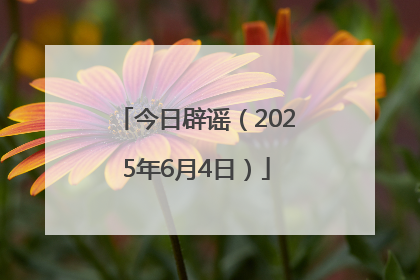 今日辟谣（2025年6月4日）