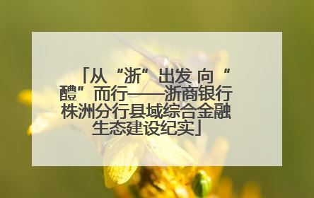 从“浙”出发 向“醴”而行——浙商银行株洲分行县域综合金融生态建设纪实