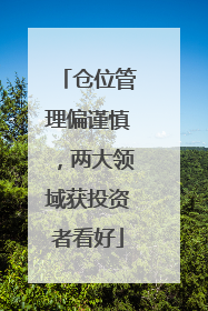 仓位管理偏谨慎，两大领域获投资者看好