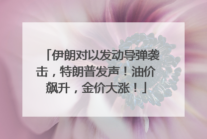 伊朗对以发动导弹袭击，特朗普发声！油价飙升，金价大涨！