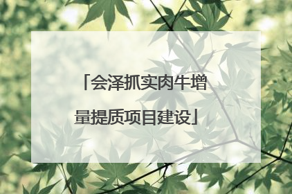 会泽抓实肉牛增量提质项目建设