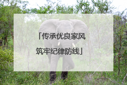传承优良家风 筑牢纪律防线