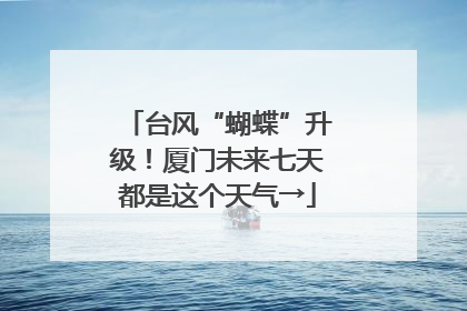台风“蝴蝶”升级！厦门未来七天都是这个天气→