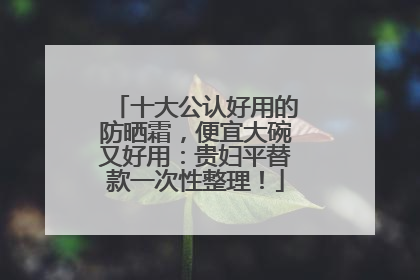 十大公认好用的防晒霜，便宜大碗又好用：贵妇平替款一次性整理！