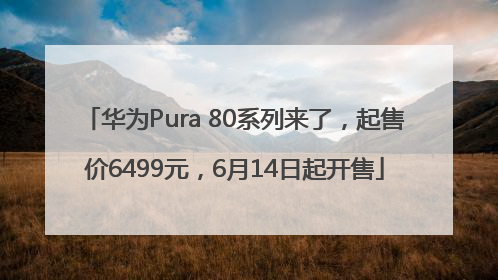 华为Pura 80系列来了，起售价6499元，6月14日起开售
