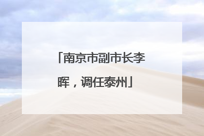 南京市副市长李晖，调任泰州