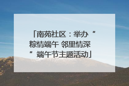 南苑社区：举办“粽情端午 邻里情深”端午节主题活动