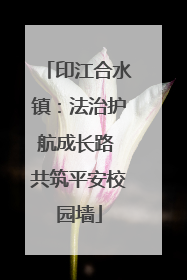 印江合水镇：法治护航成长路 共筑平安校园墙