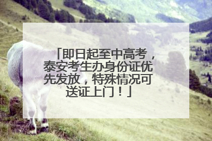 即日起至中高考，泰安考生办身份证优先发放，特殊情况可送证上门！