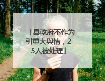 县政府不作为引重大舆情，25人被处理