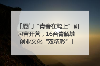 厦门“青春在鹭上”研习营开营，16台青解锁创业文化“双精彩”