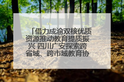 借力成渝双核优质资源推动教育提质振兴 四川广安探索跨省域、跨市域教育协同发展新路径