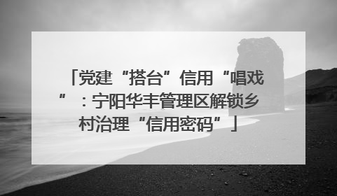 党建“搭台”信用“唱戏”：宁阳华丰管理区解锁乡村治理“信用密码”