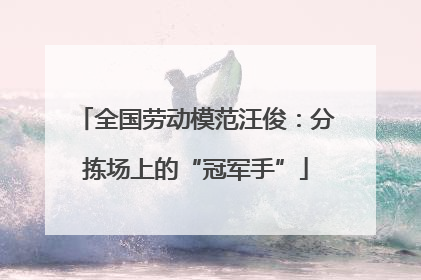 全国劳动模范汪俊：分拣场上的“冠军手”