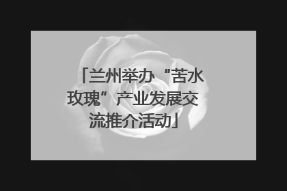 兰州举办“苦水玫瑰”产业发展交流推介活动