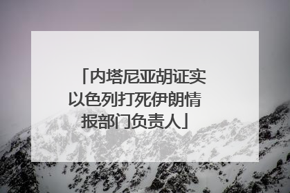 内塔尼亚胡证实以色列打死伊朗情报部门负责人